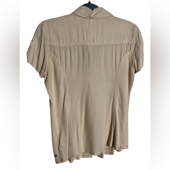 GUESS Cream Shirt Button Up Medium - Picture 2 of 5